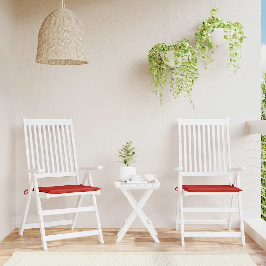 Tuinstoelkussens 2 st 50x50x4 cm stof rood
