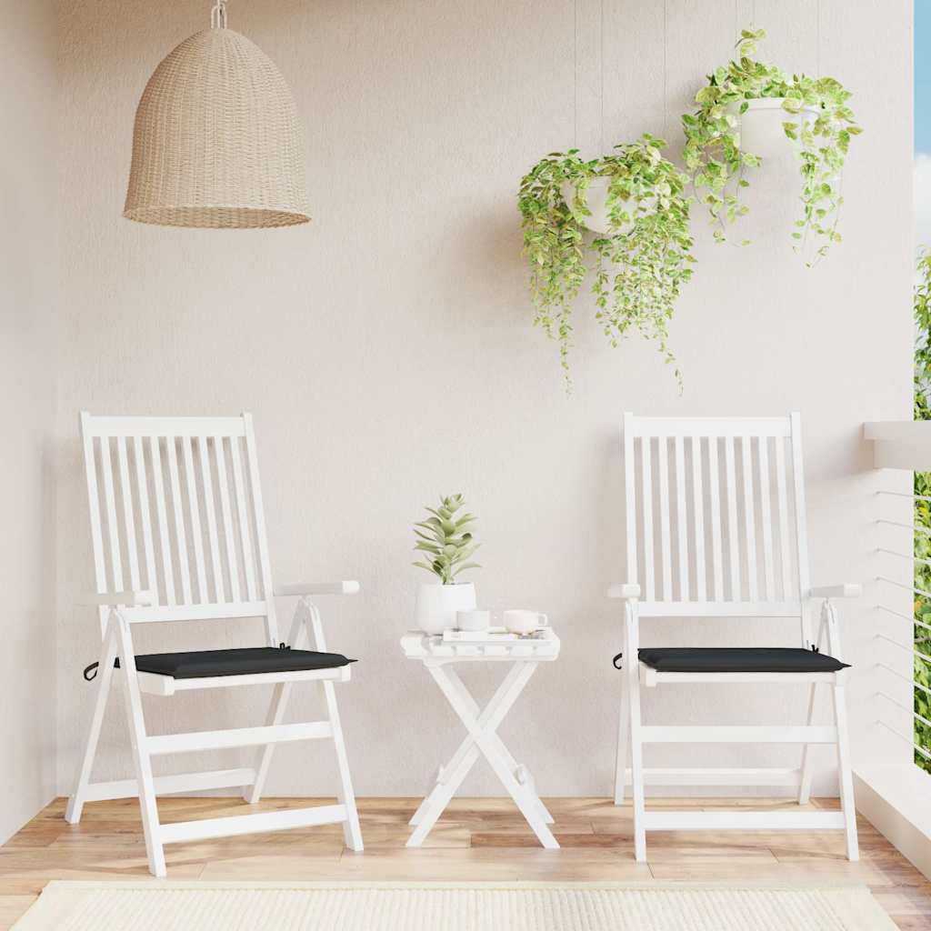 Tuinstoelkussens 2 st 50x50x4 cm oxford stof zwart