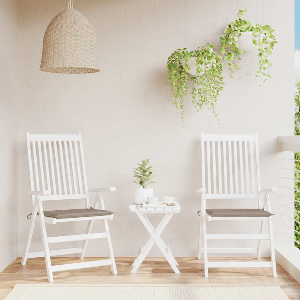 Tuinstoelkussens 2 st 50x50x4 cm stof taupe – afbeelding 1