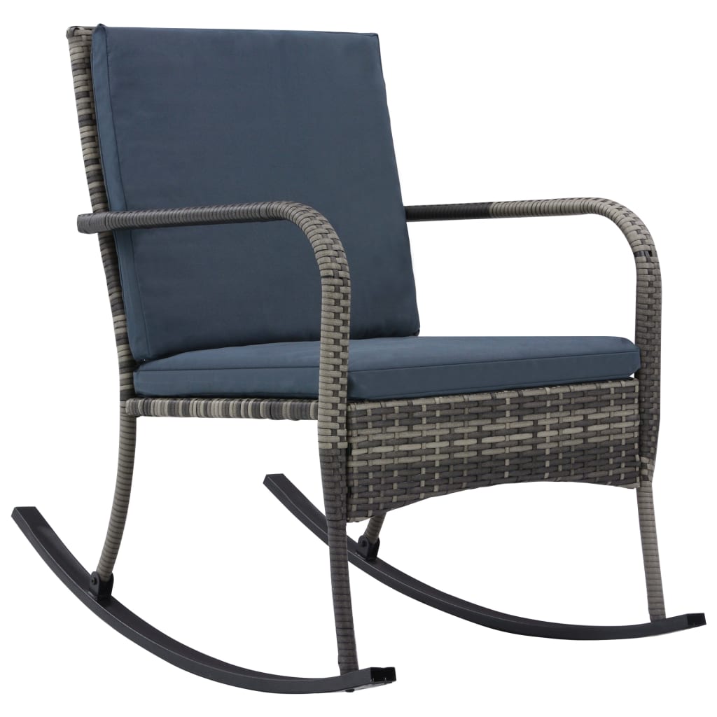 Tuinschommelstoel poly rattan antraciet – afbeelding 1
