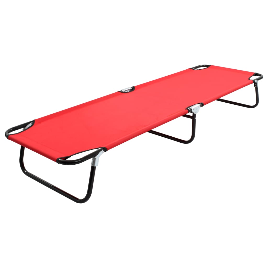 Ligbed inklapbaar staal rood – afbeelding 1