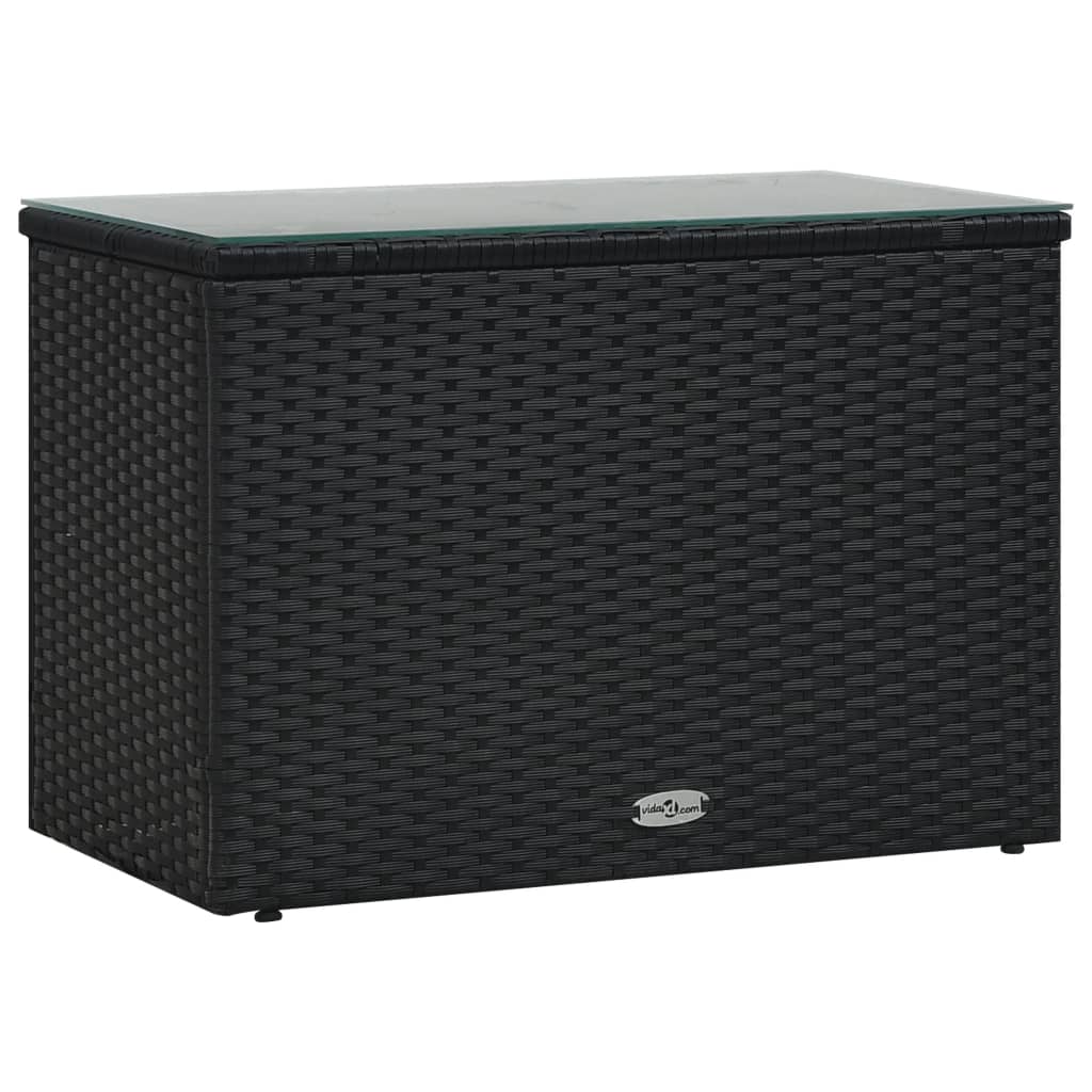 5-delige Loungeset met kussens poly rattan zwart – afbeelding 12