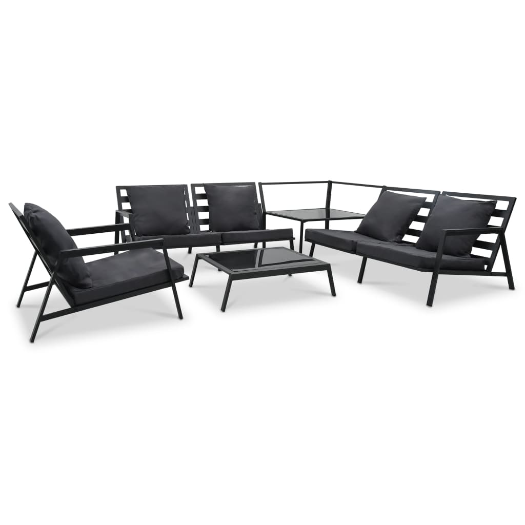 5-delige Loungeset met kussens aluminium donkergrijs – afbeelding 1