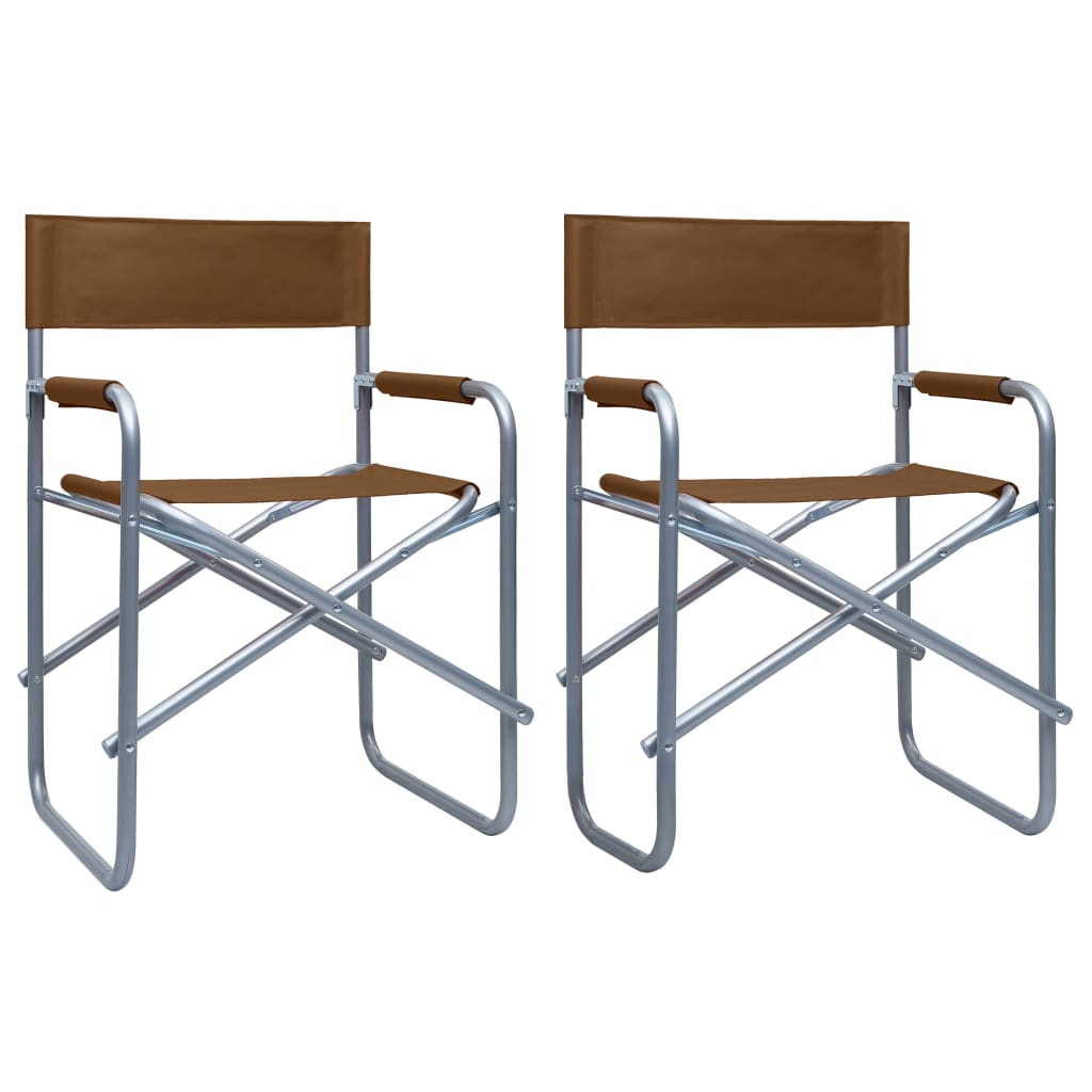 Regisseursstoelen 2 st staal bruin – afbeelding 1