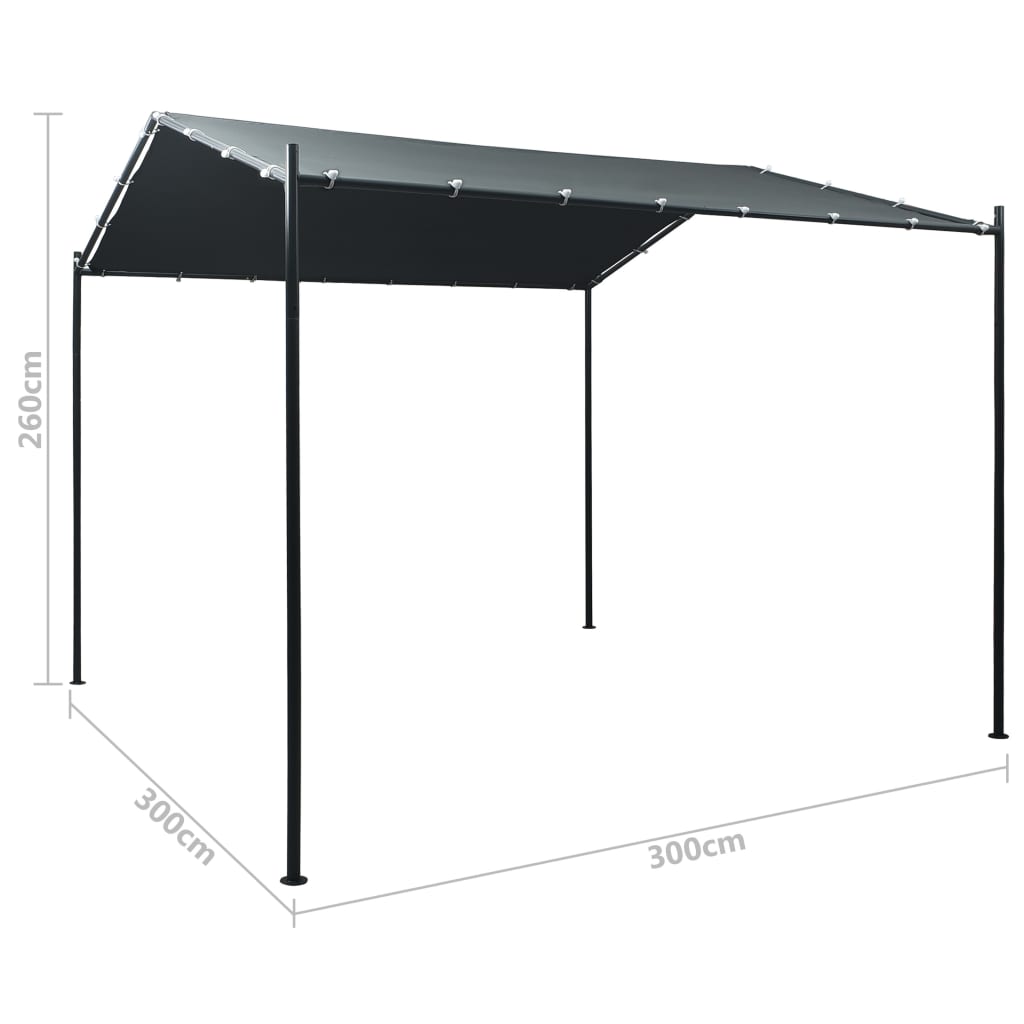 Prieel 3x3 m staal antraciet – afbeelding 8