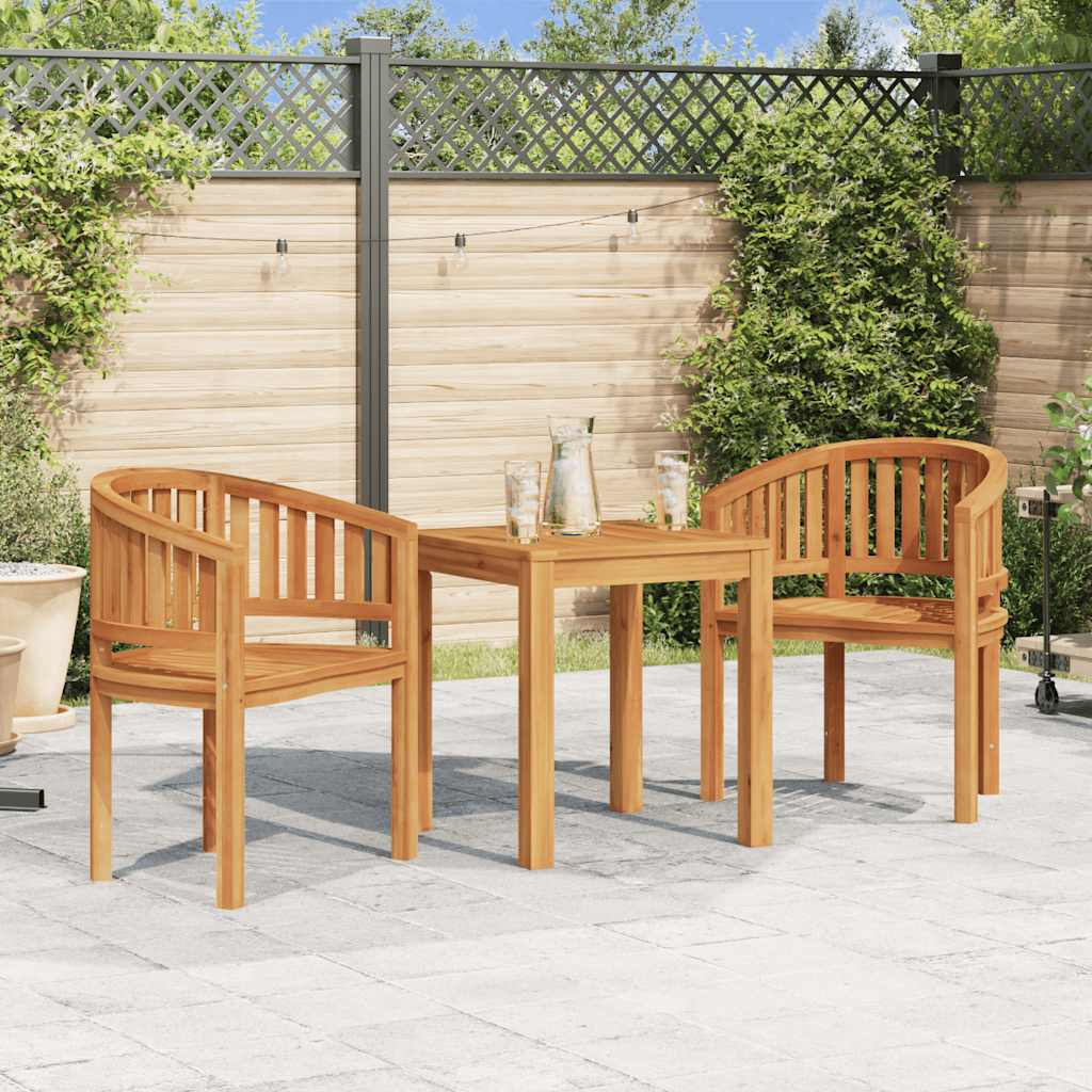 Bananenstoelen 2 st massief teakhout – afbeelding 1