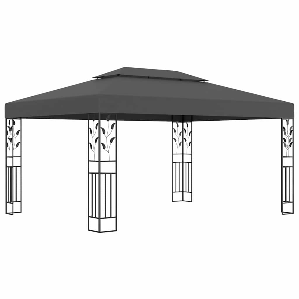 Prieel met dubbel dak 3x4 m antraciet