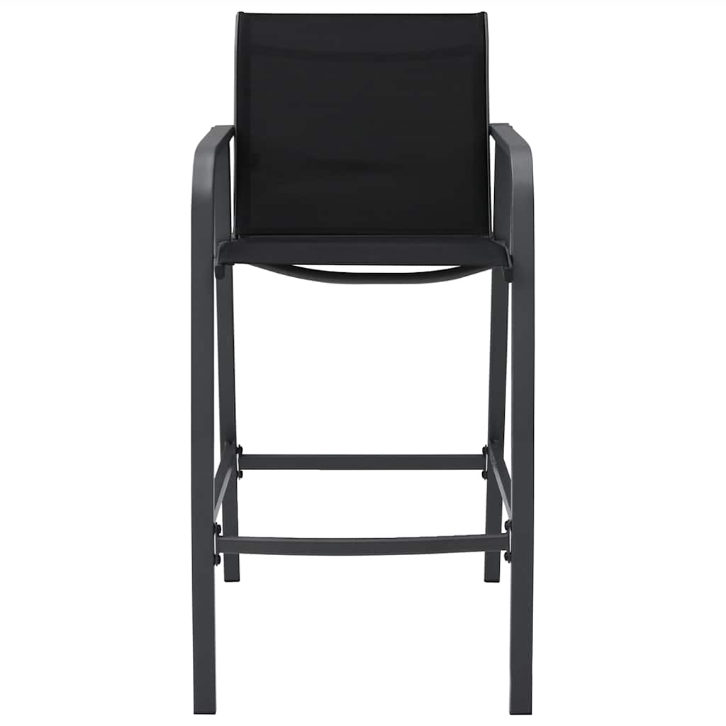 Tuinbarstoelen 2 st textileen zwart – afbeelding 3