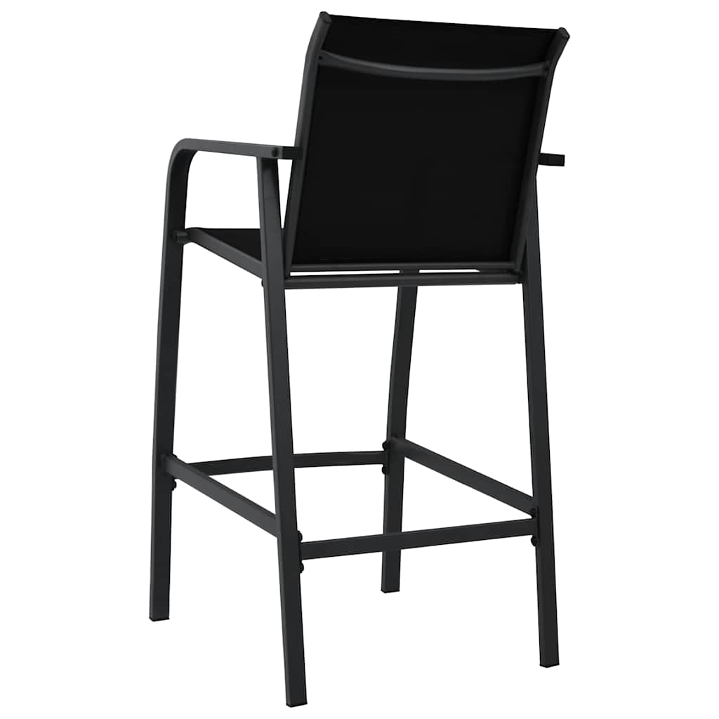 Tuinbarstoelen 2 st textileen zwart – afbeelding 5