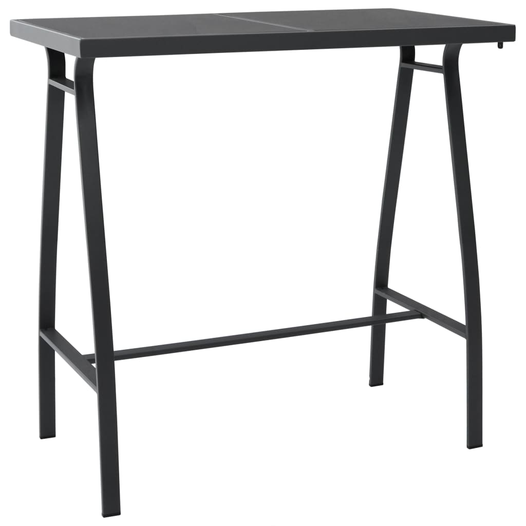 Tuinbartafel 110x60x110 cm gehard glas zwart – afbeelding 1