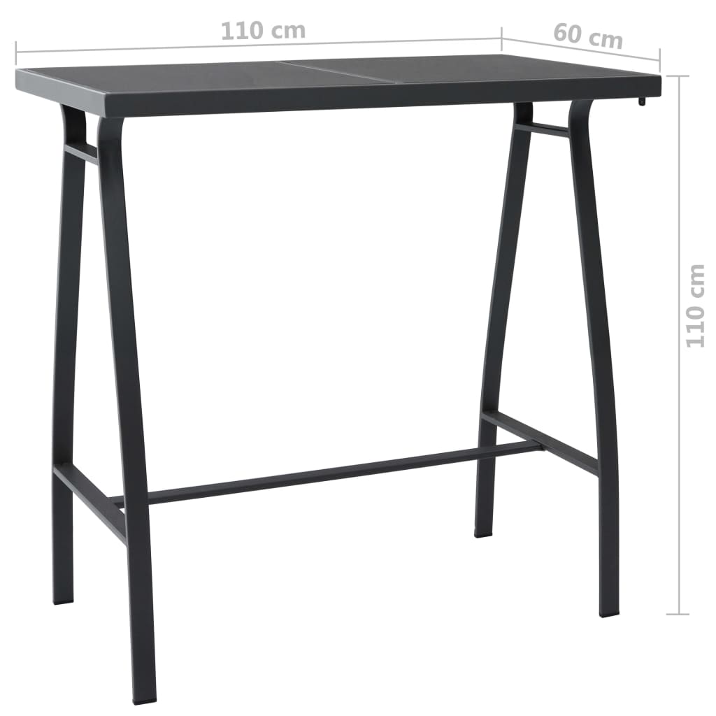 Tuinbartafel 110x60x110 cm gehard glas zwart – afbeelding 5