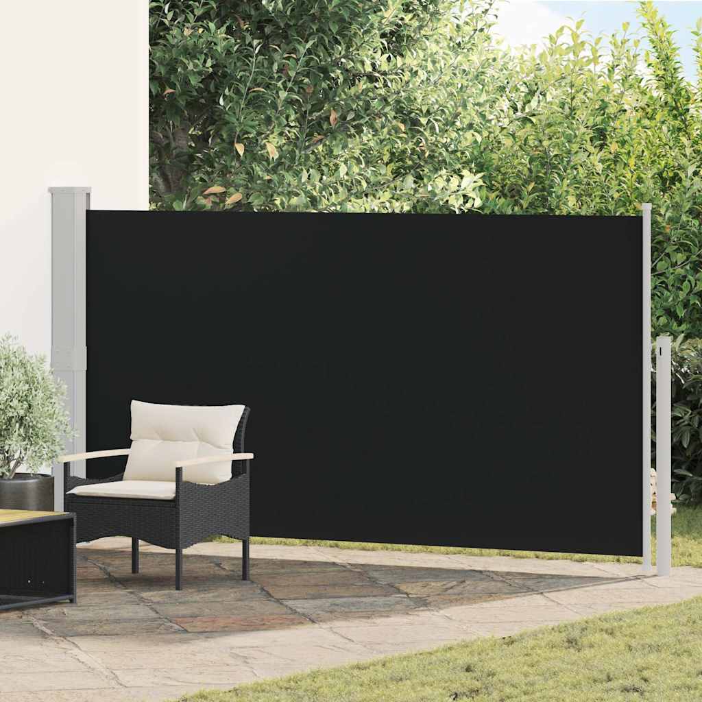 Tuinscherm uittrekbaar 170x300 cm zwart