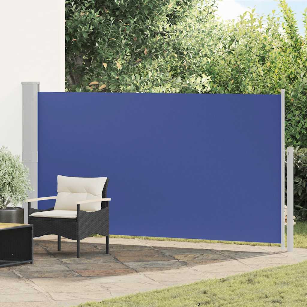 Tuinscherm uittrekbaar 170x300 cm blauw