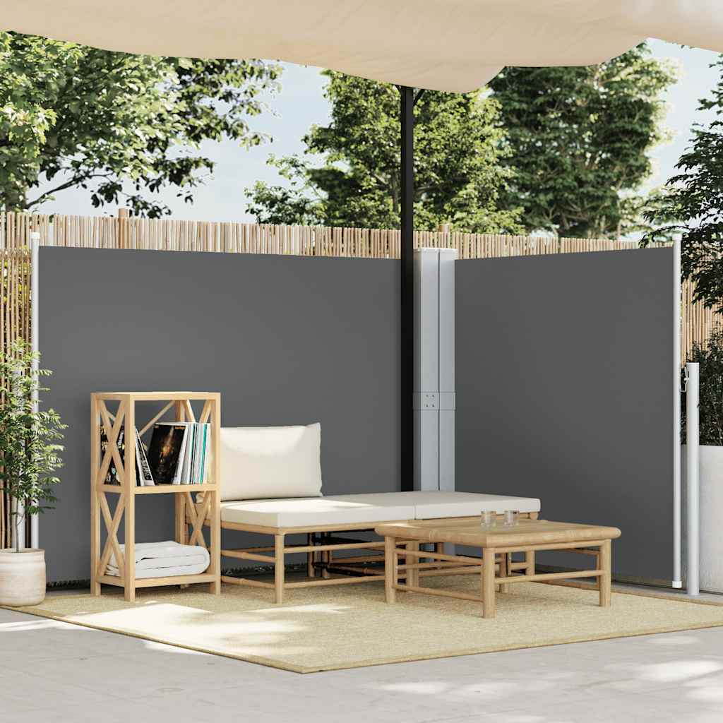 Windscherm uittrekbaar 140x1000 cm antraciet – afbeelding 1
