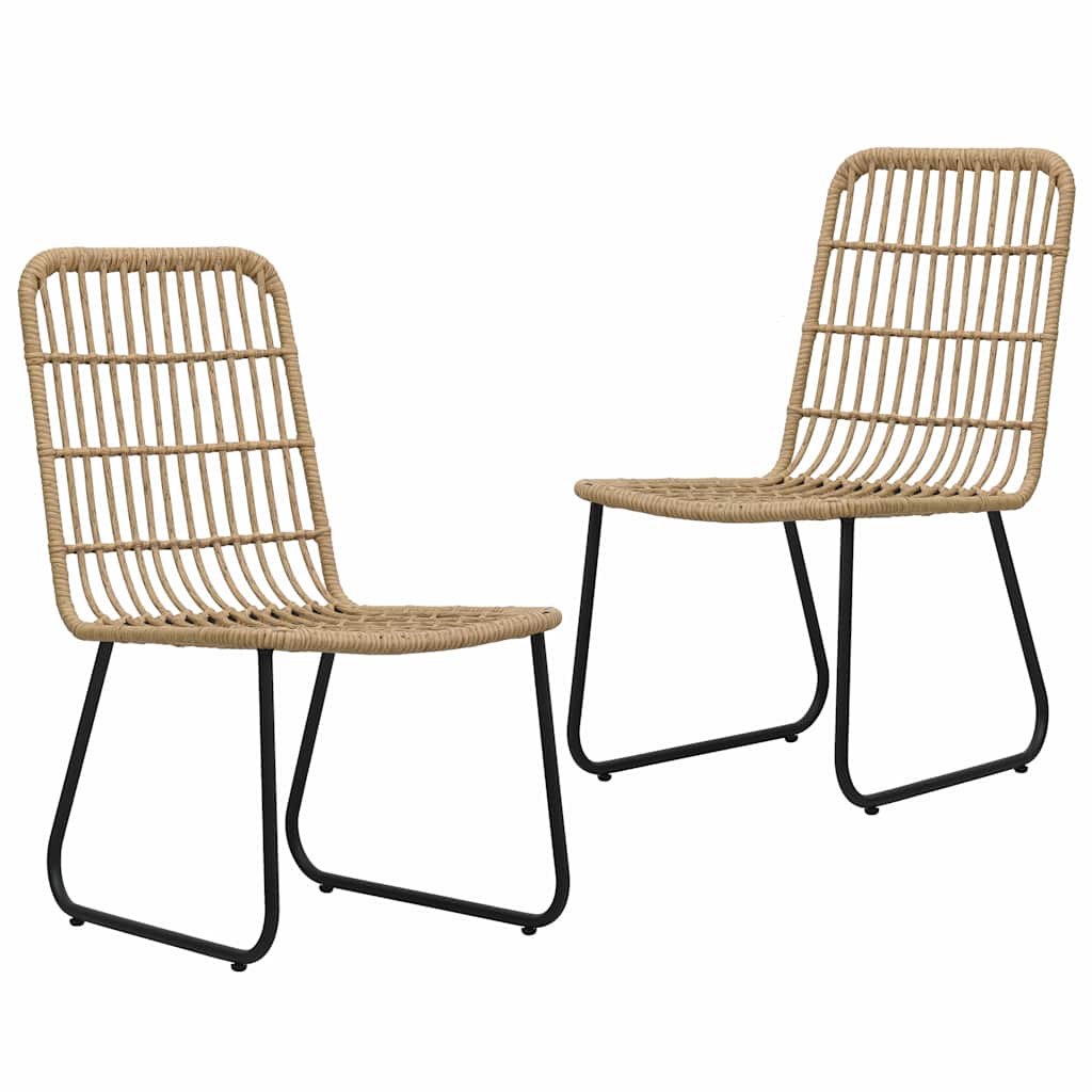 Tuinstoelen 2 stuks poly rattan eikenkleurig