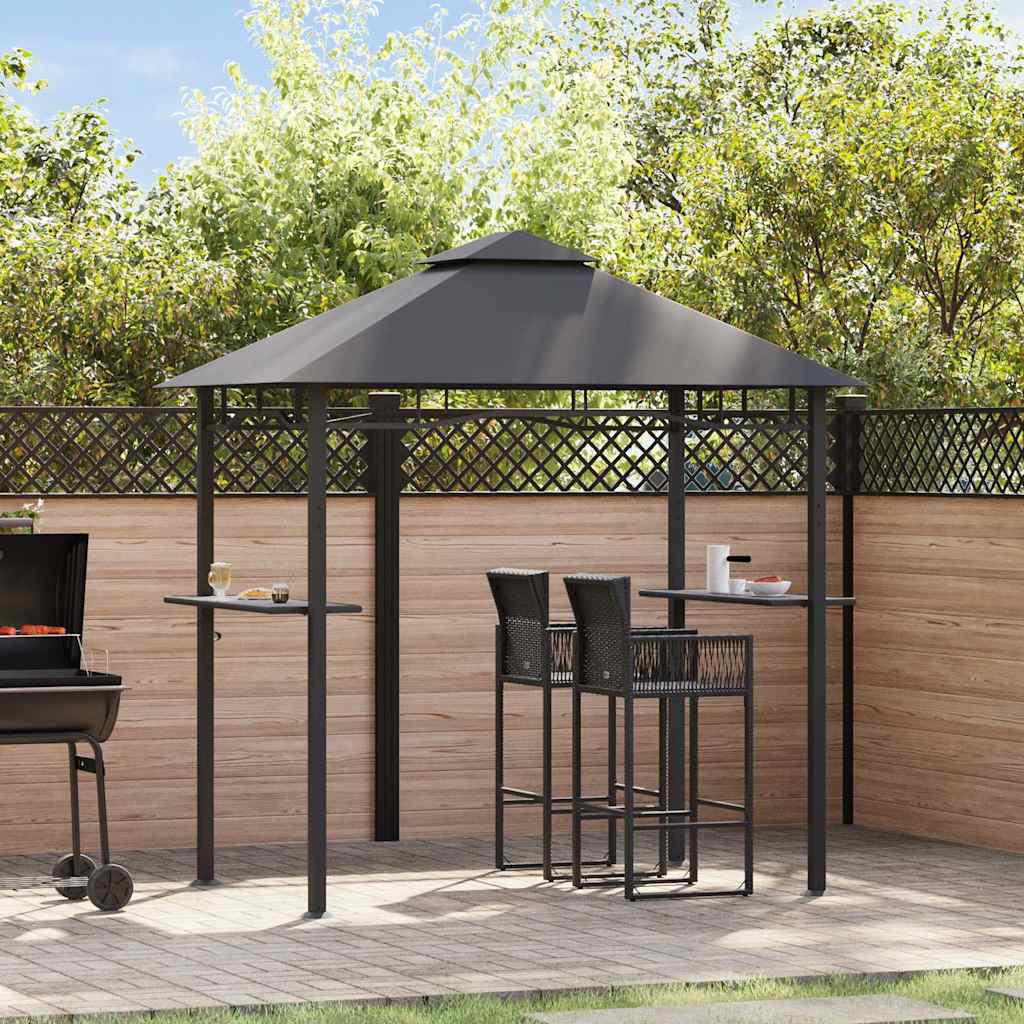 Barbecue paviljoen 240x150x255 cm staal antraciet