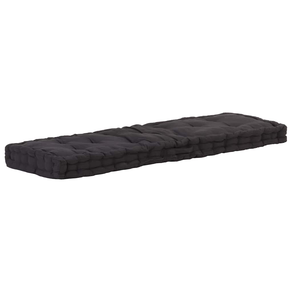 Palletvloerkussen 120x40x7 cm katoen zwart – afbeelding 2