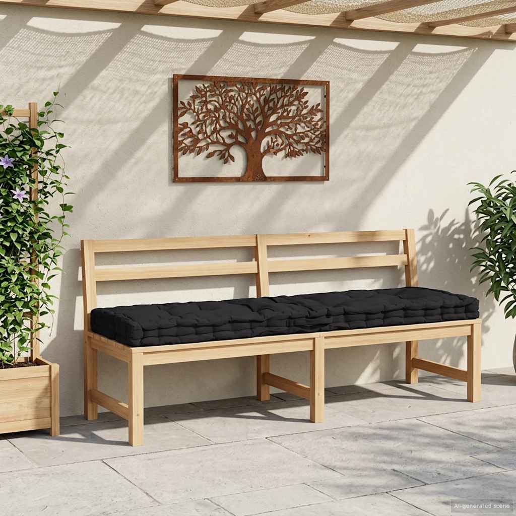 Palletvloerkussen 120x40x7 cm katoen zwart – afbeelding 3