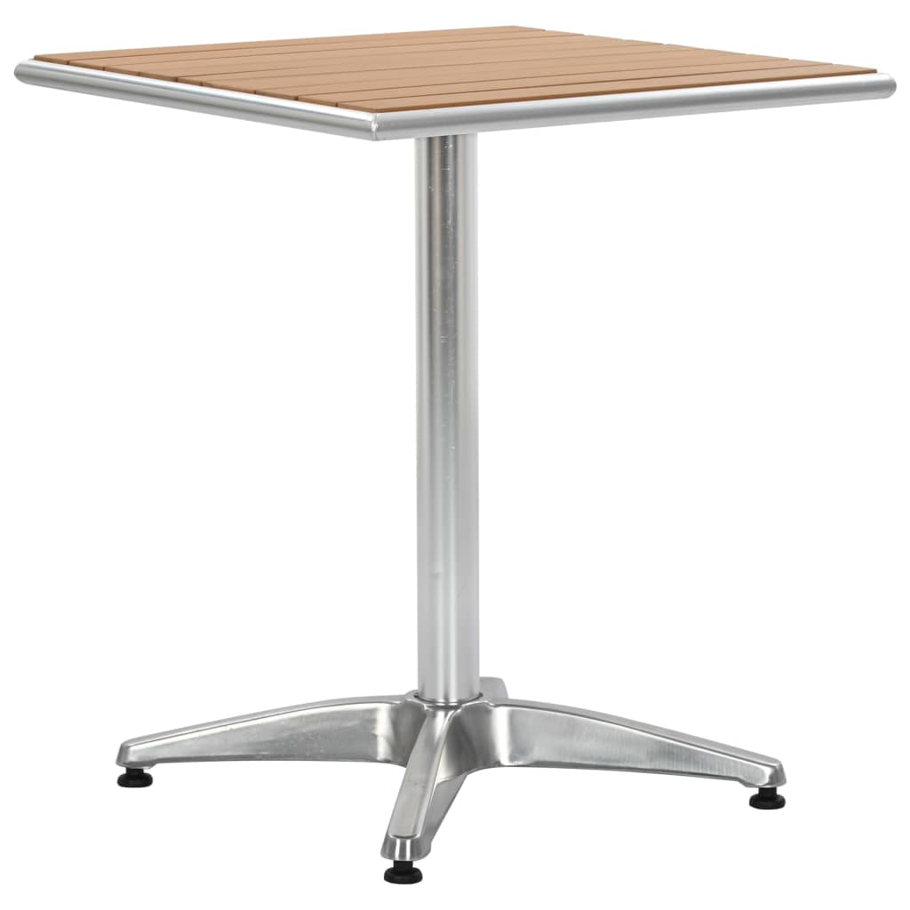 Tuintafel 60x60x70 cm aluminium en HKC zilverkleurig – afbeelding 1