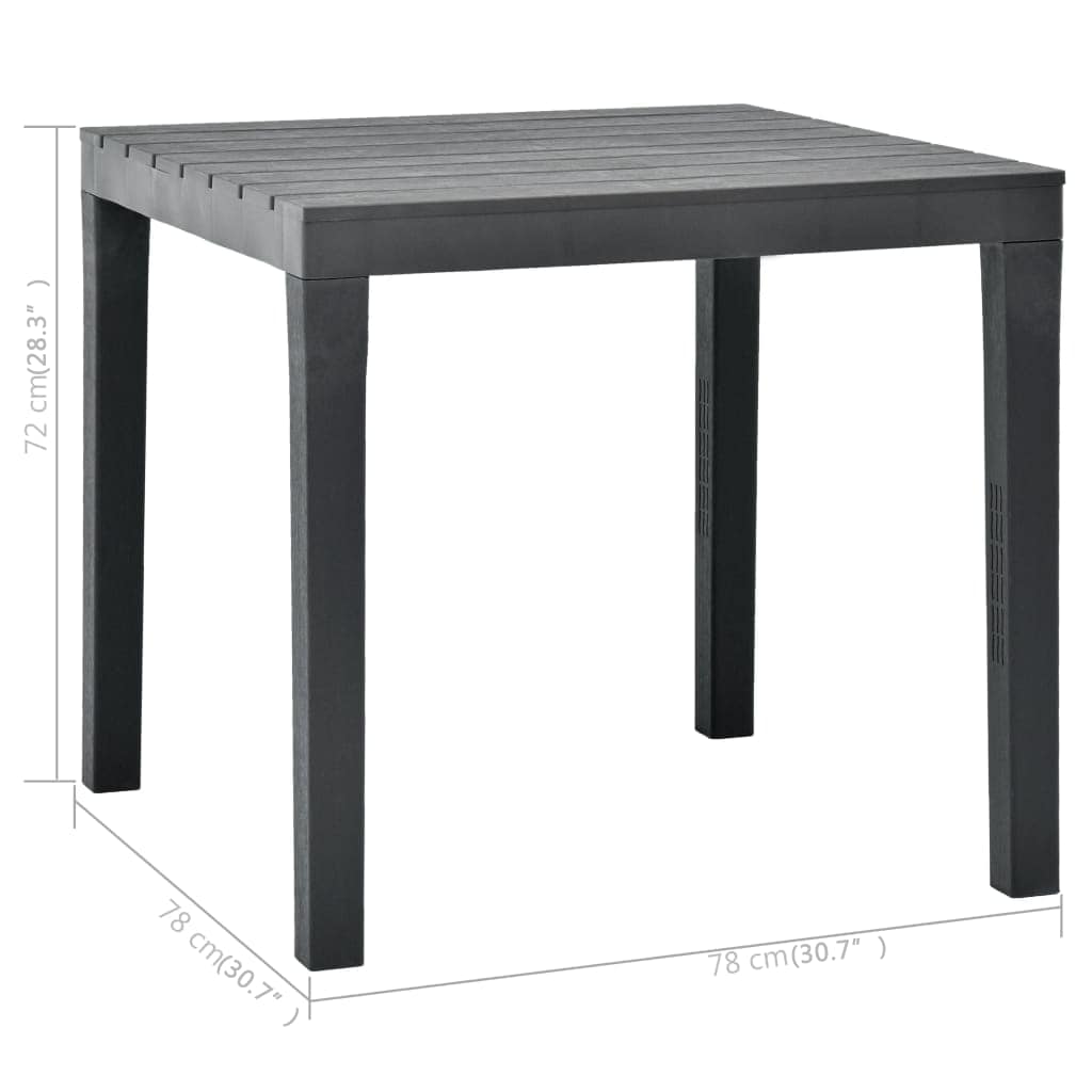 Tuintafel met 2 banken kunststof antraciet – afbeelding 10