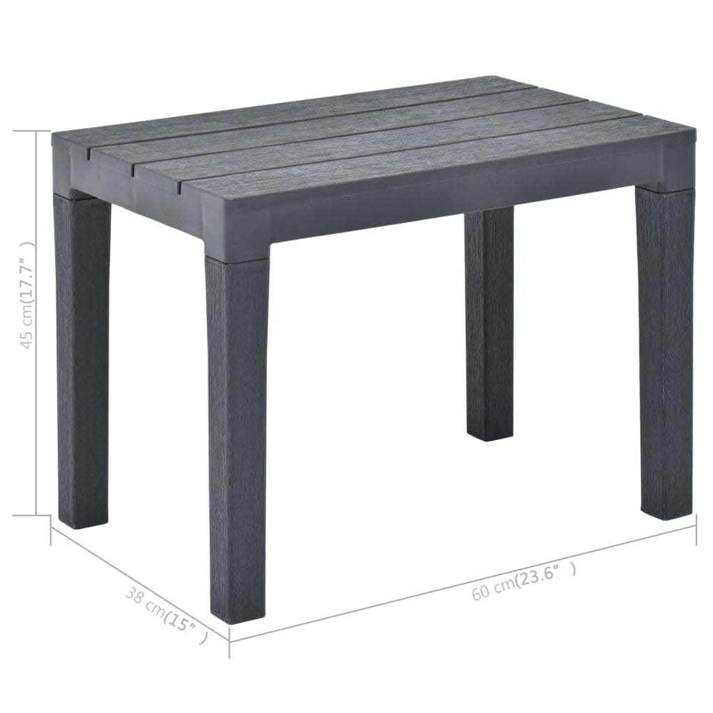 Tuintafel met 2 banken kunststof antraciet – afbeelding 11