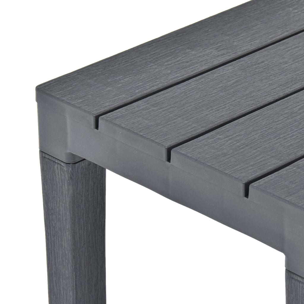 Tuintafel met 2 banken kunststof antraciet – afbeelding 9