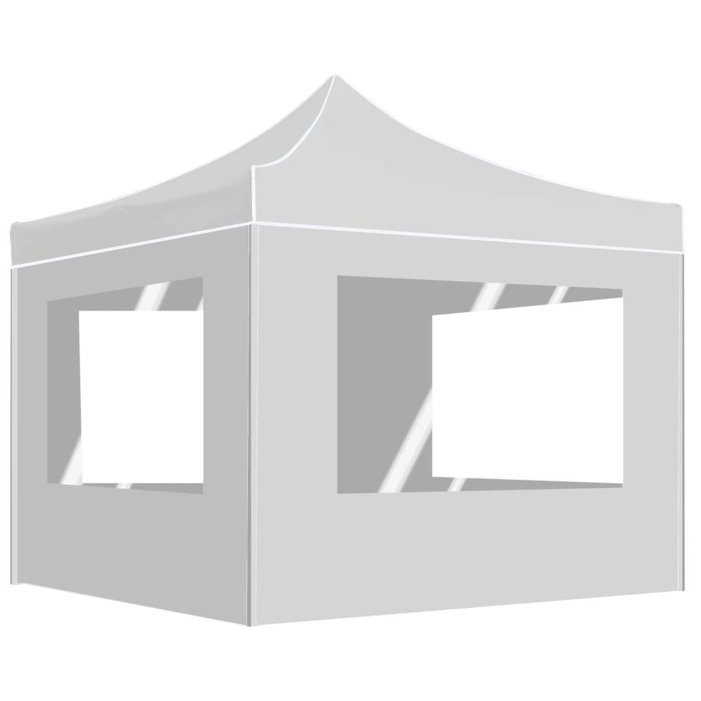 Partytent inklapbaar met wanden 2x2 m aluminium wit – afbeelding 1
