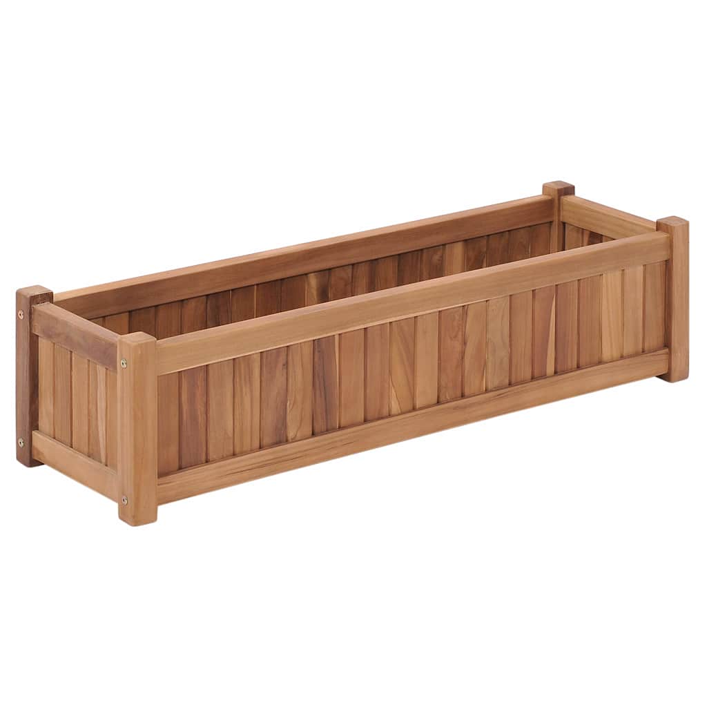 Plantenbak verhoogd 100x30x25 cm massief teakhout – afbeelding 1