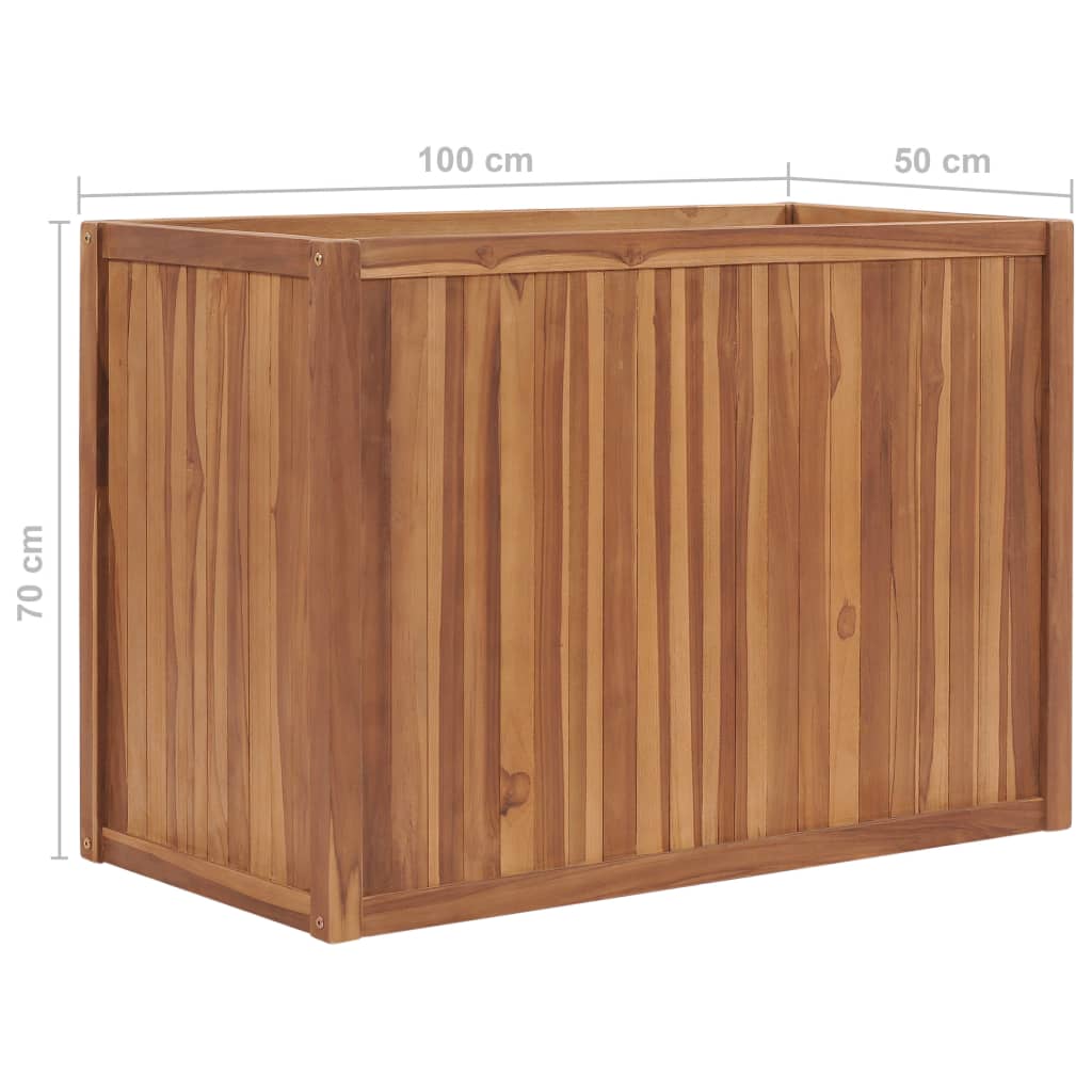 Plantenbak verhoogd 100x50x70 cm massief teakhout – afbeelding 7