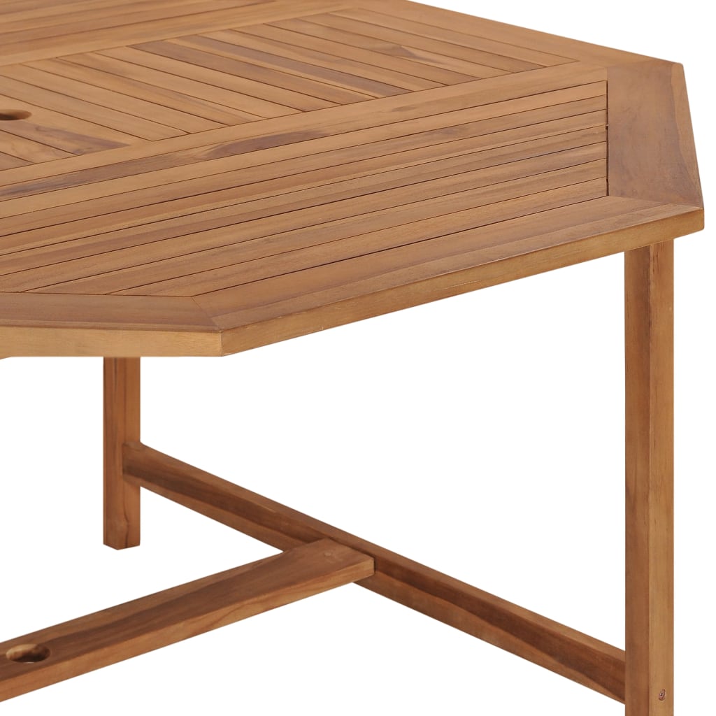 Tuintafel 150x150x75 cm massief teakhout – afbeelding 5