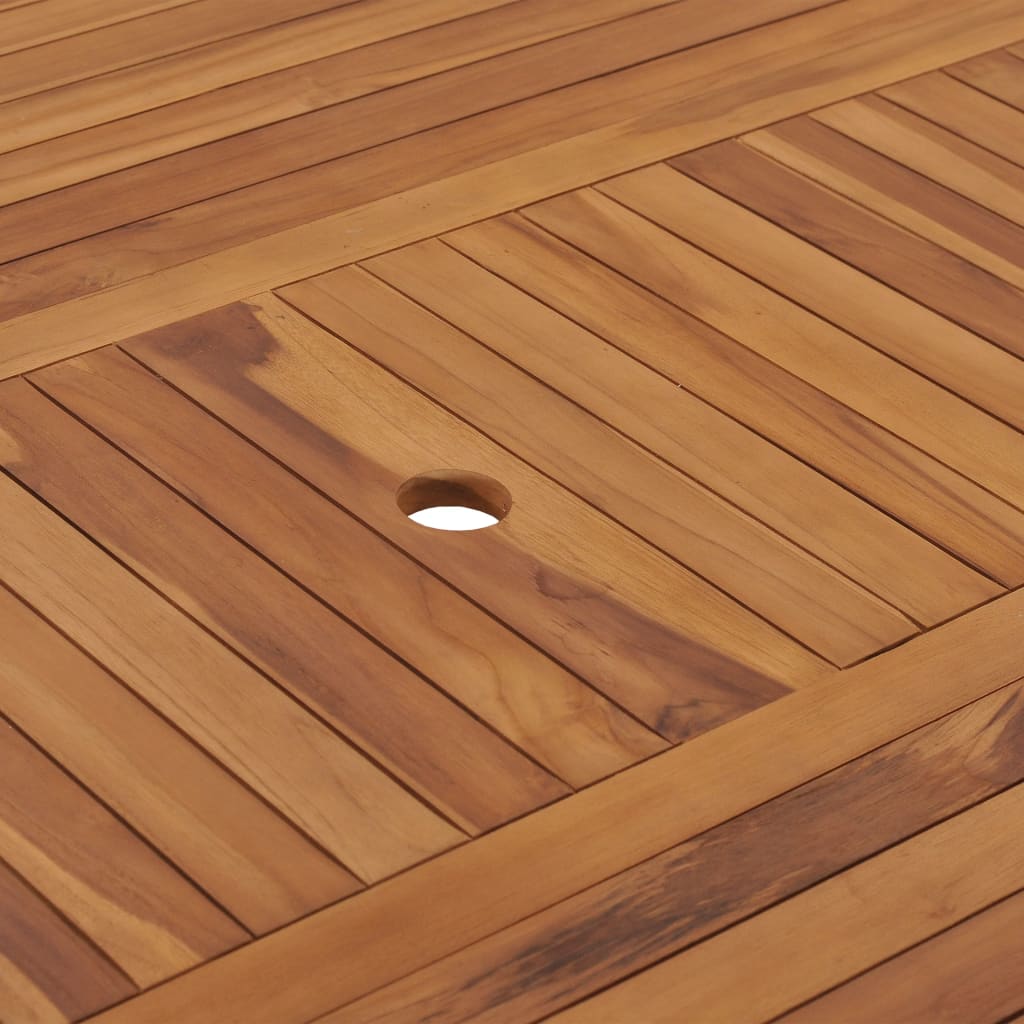Tuintafel 150x150x75 cm massief teakhout – afbeelding 6