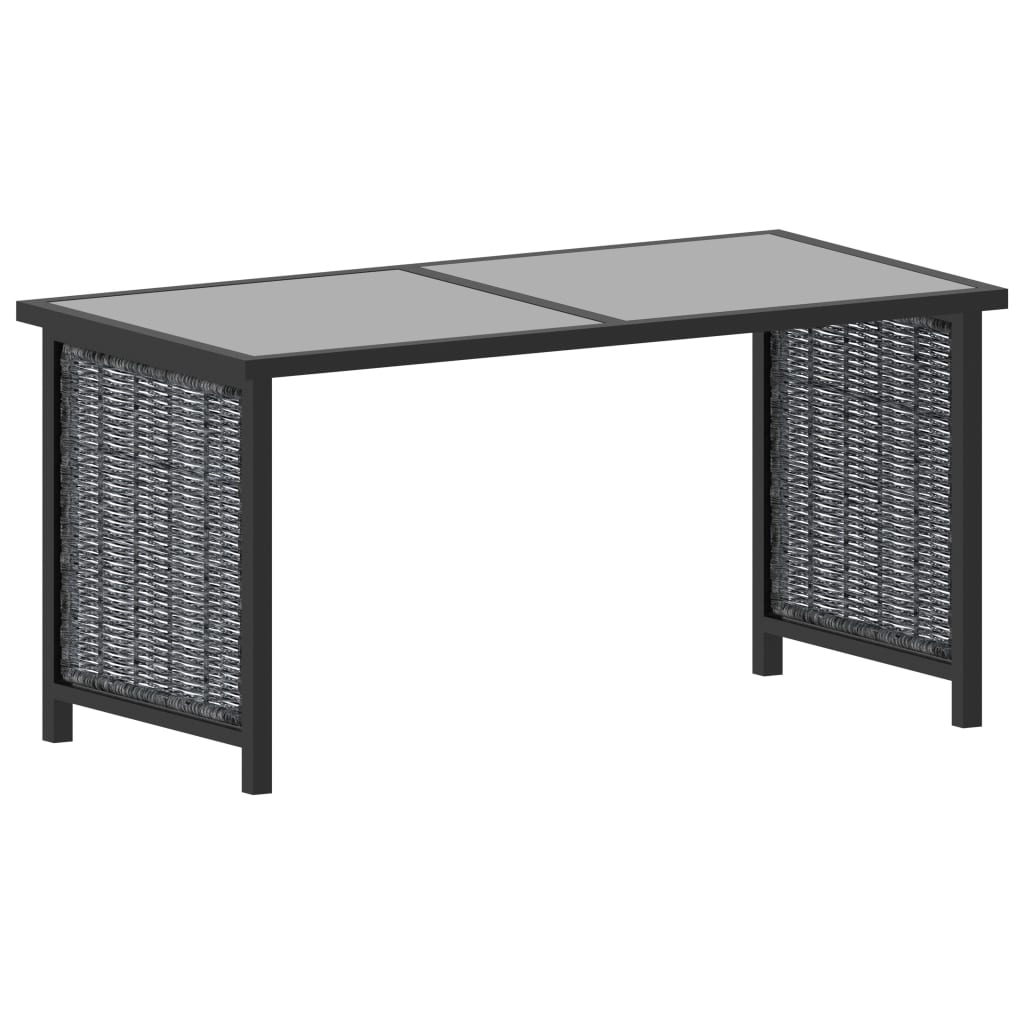 9-delige Loungeset met kussens poly rattan antraciet – afbeelding 4