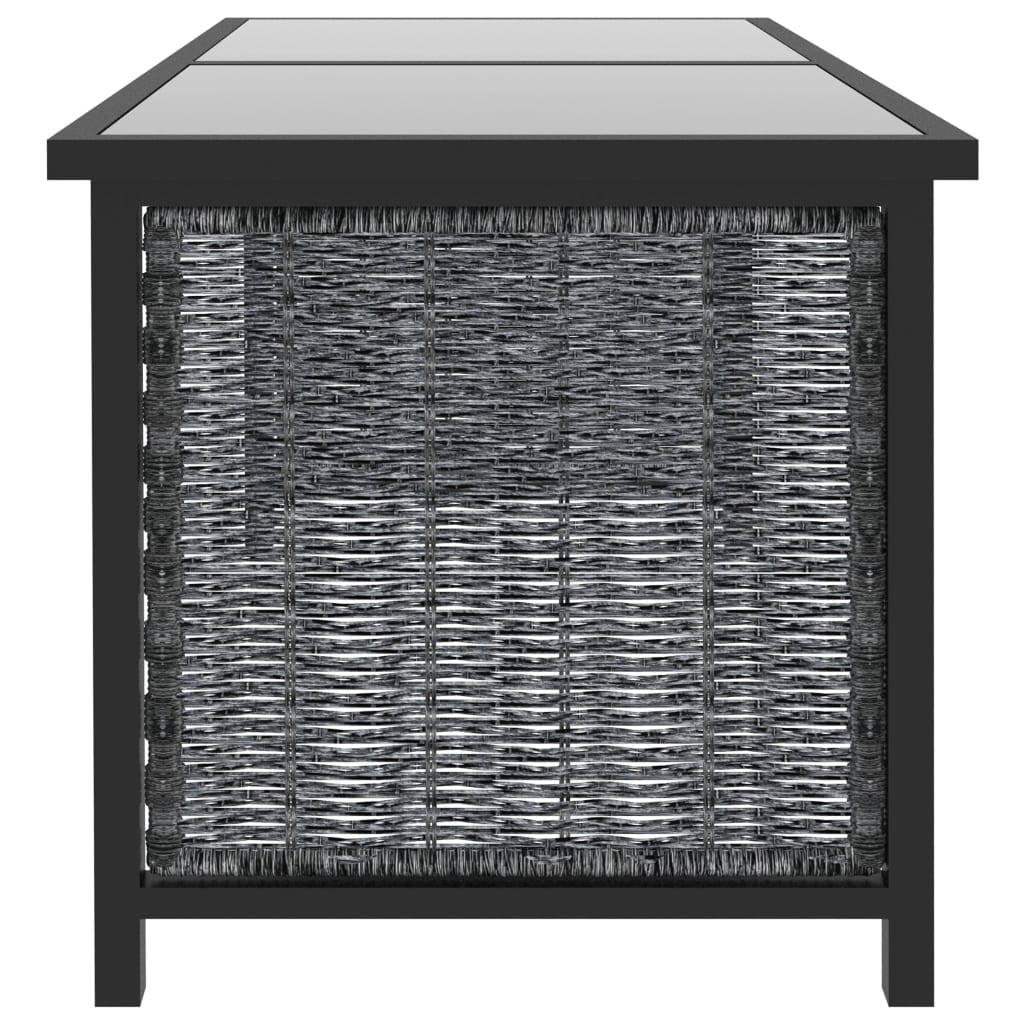 9-delige Loungeset met kussens poly rattan antraciet – afbeelding 5