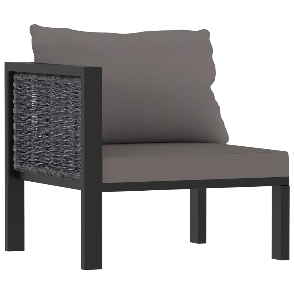 9-delige Loungeset met kussens poly rattan antraciet – afbeelding 7
