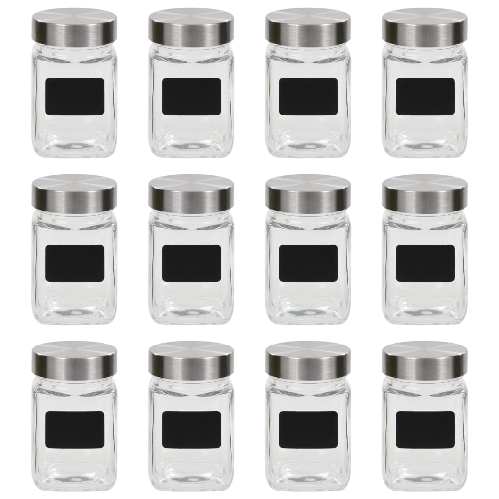 Opbergpotten met stickers 12 st 300 ml