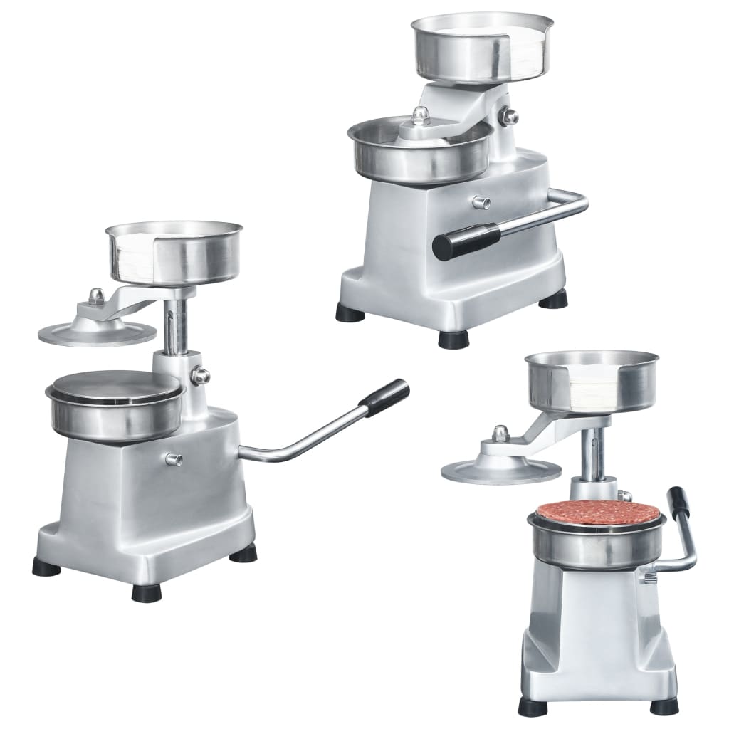 Hamburgerpersmachine met 500 scheidingsbladen 10 cm aluminium – afbeelding 1