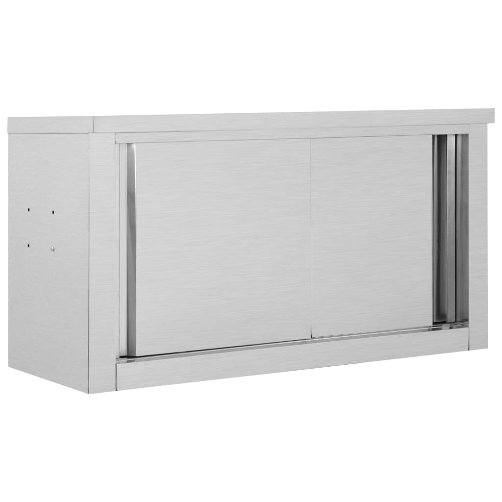 Keukenbovenkast met schuifdeuren 90x40x50 cm roestvrij staal