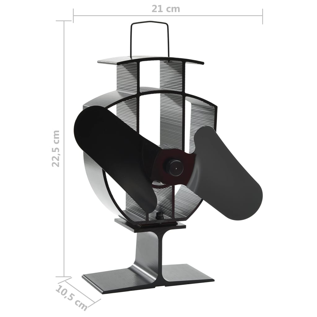 Kachelventilator met 2 vinnen zwart – afbeelding 8