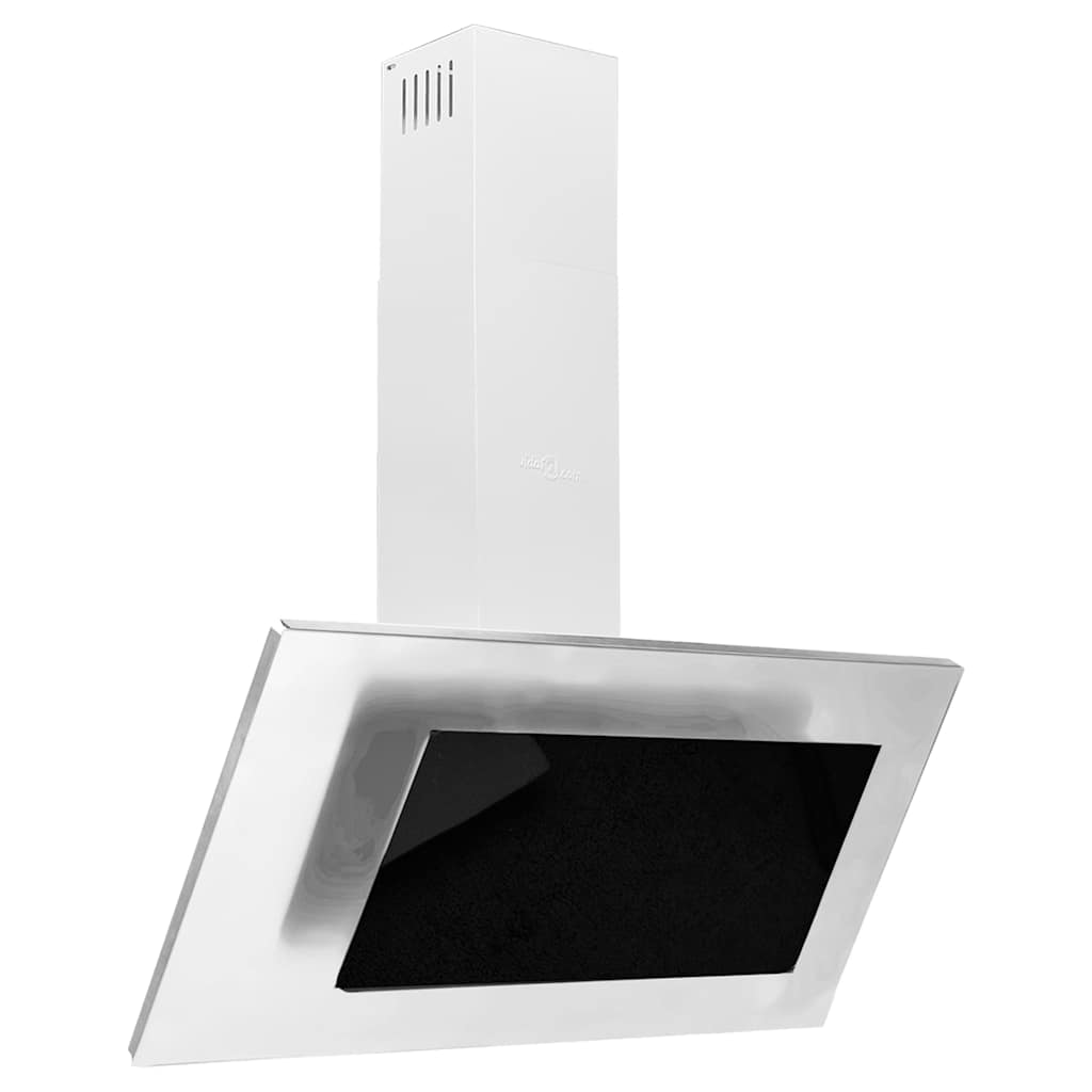 Wandafzuigkap 90 cm roestvrij staal gehard glas zilverkleurig – afbeelding 2