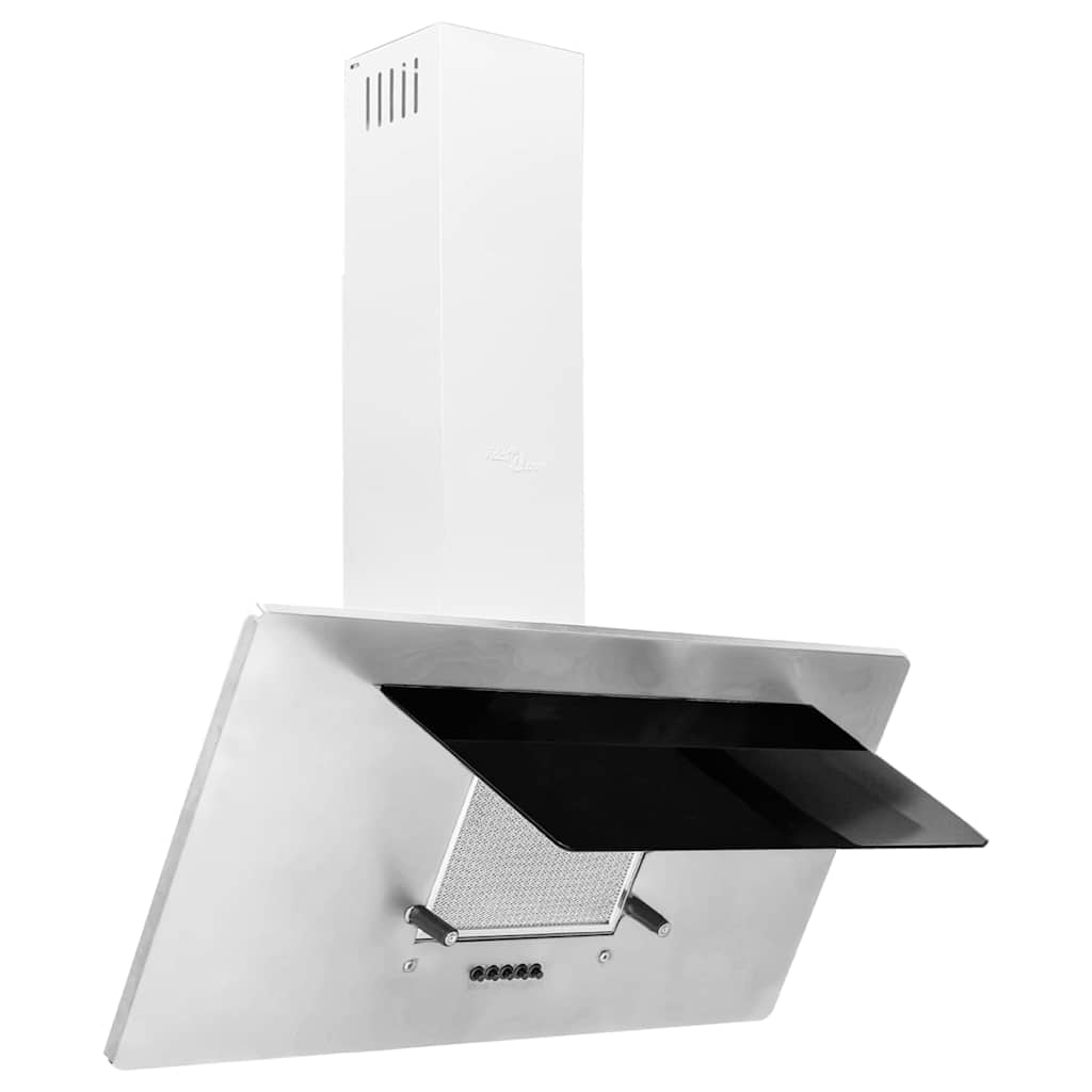 Wandafzuigkap 90 cm roestvrij staal gehard glas zilverkleurig – afbeelding 4