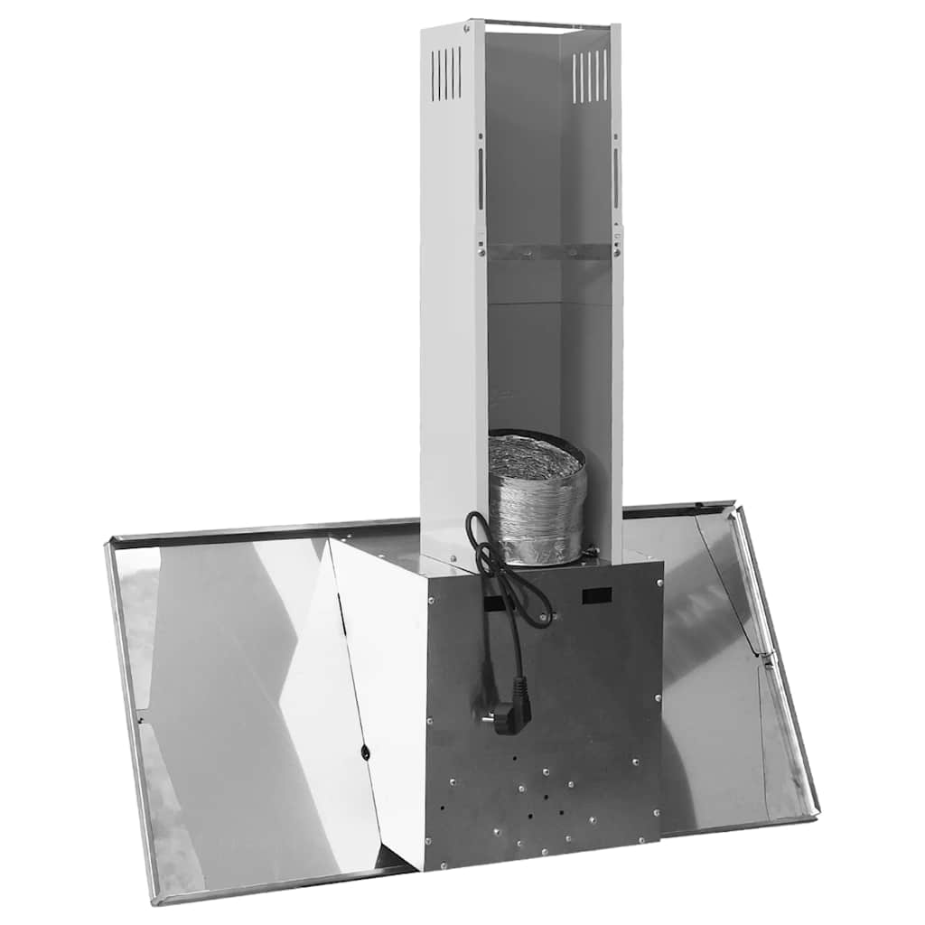 Wandafzuigkap 90 cm roestvrij staal gehard glas zilverkleurig – afbeelding 6