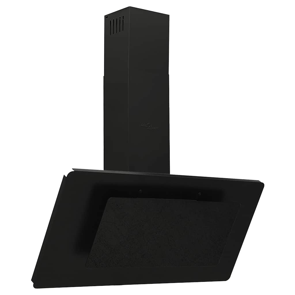 Wandafzuigkap 90 cm roestvrij staal en gehard glas zwart – afbeelding 2