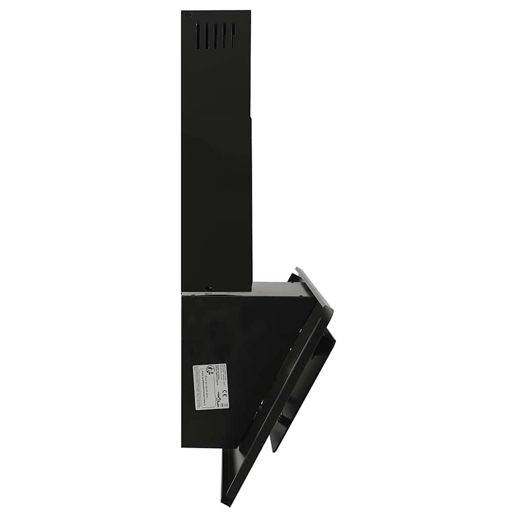 Wandafzuigkap 90 cm roestvrij staal en gehard glas zwart – afbeelding 5