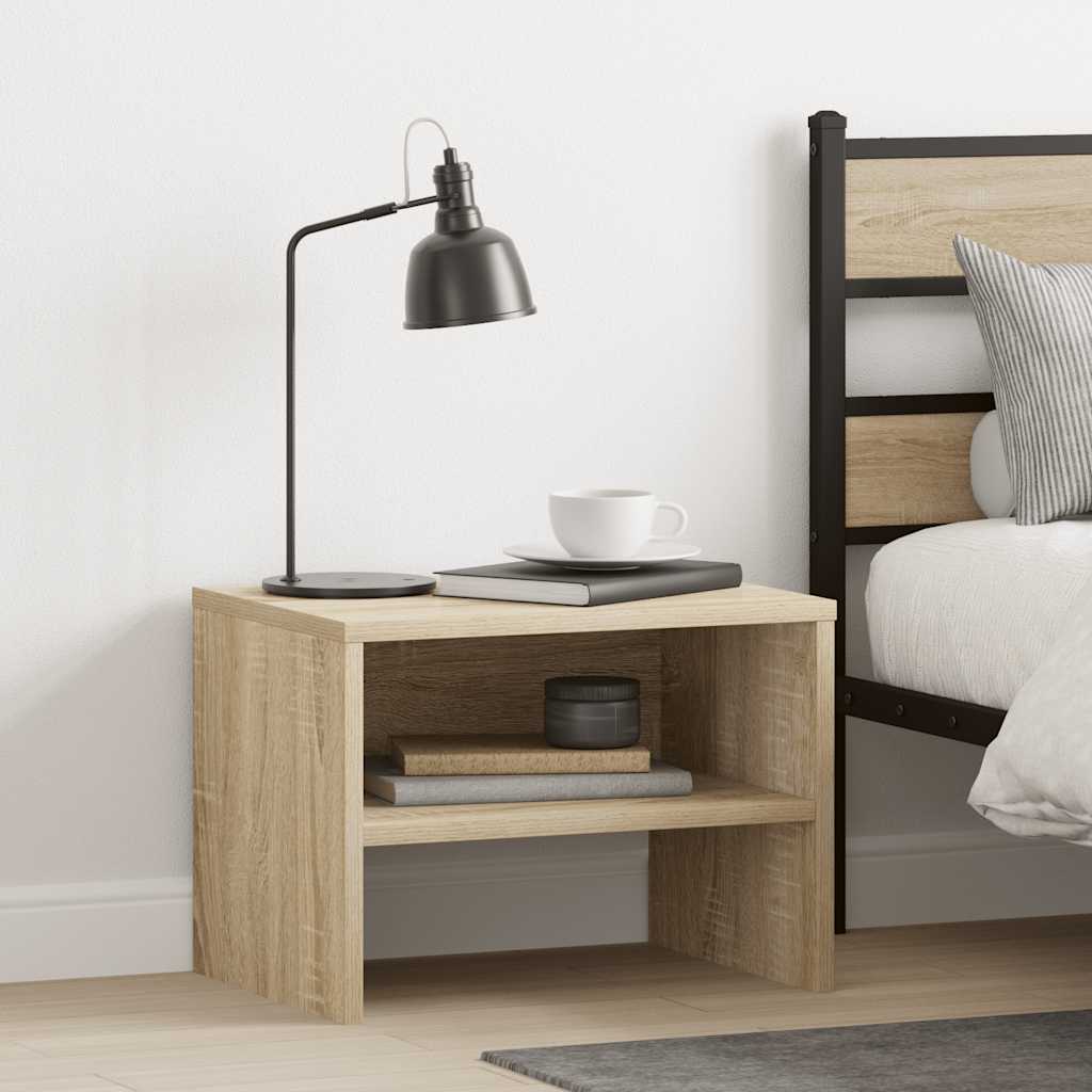 Nachtkastje 40x30x30 cm bewerkt hout sonoma eikenkleurig – afbeelding 1