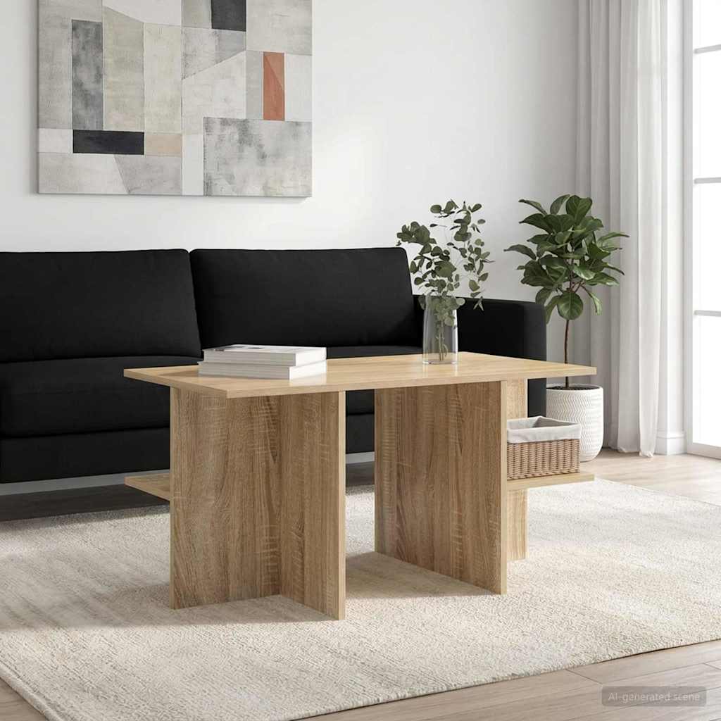 Salontafel Sonoma Eiken 87 x 50 x 45 cm Geconstrueerd hout – afbeelding 1