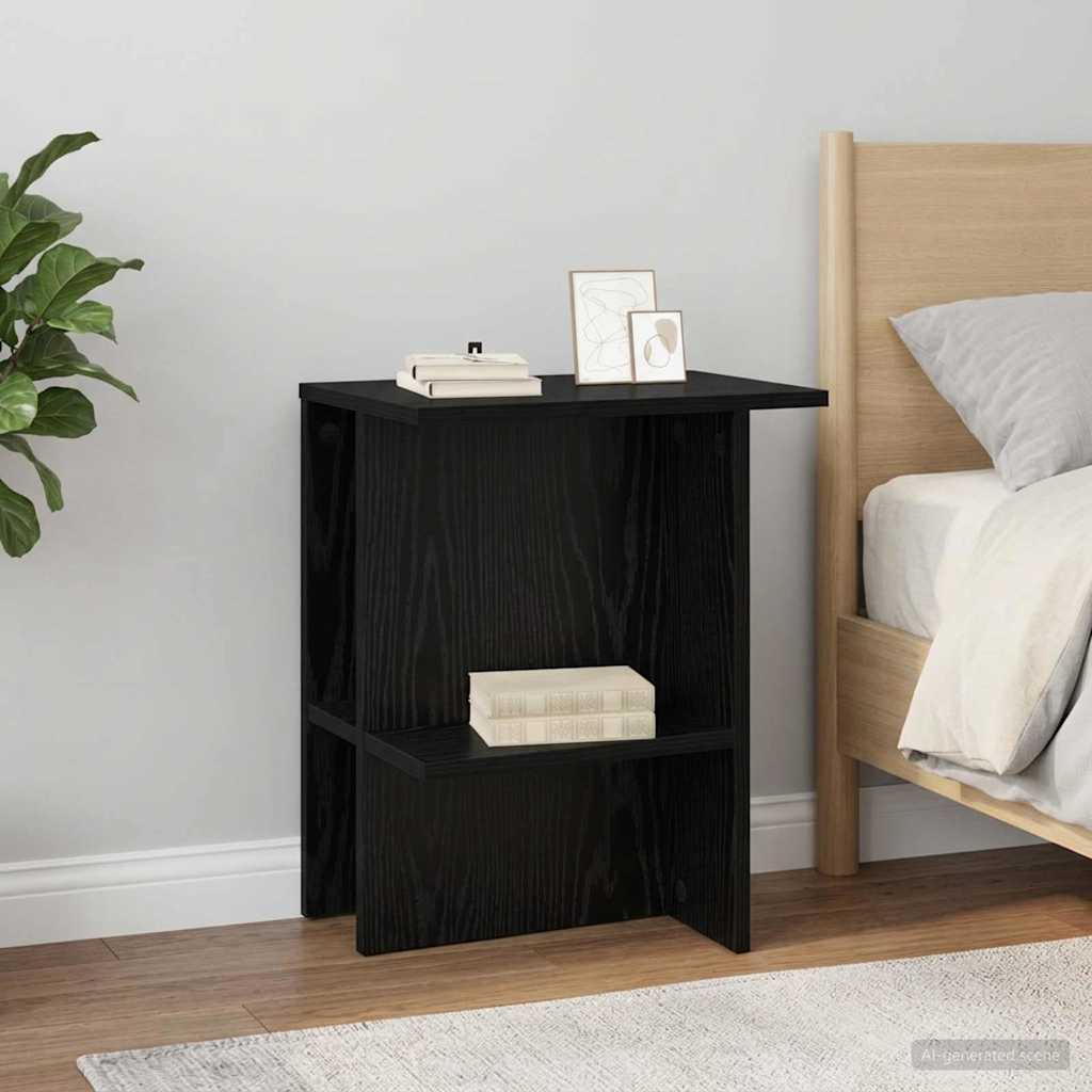 Salontafel Zwart eiken 40 x 30 x 49 cm Bewerkt hout