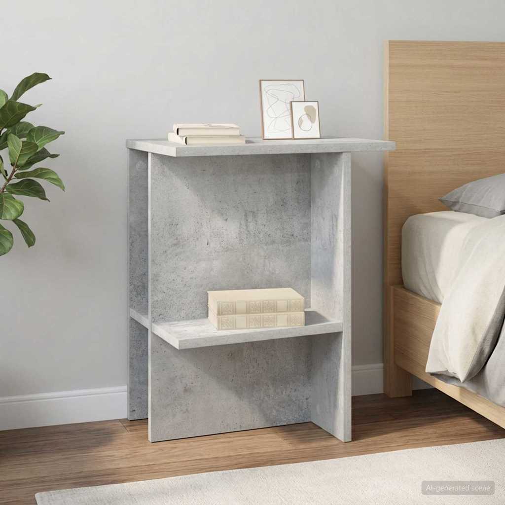 Salontafel Betongrijs 40 x 30 x 49 cm Bewerkt hout