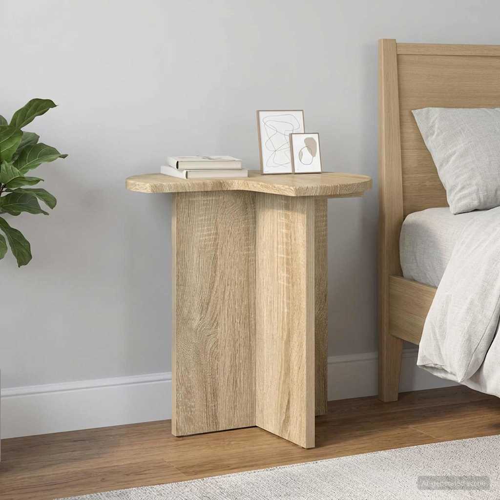 Bijzettafel met opslag Sonoma Eiken Ø 39 x 38 cm Bewerkt hout – afbeelding 1