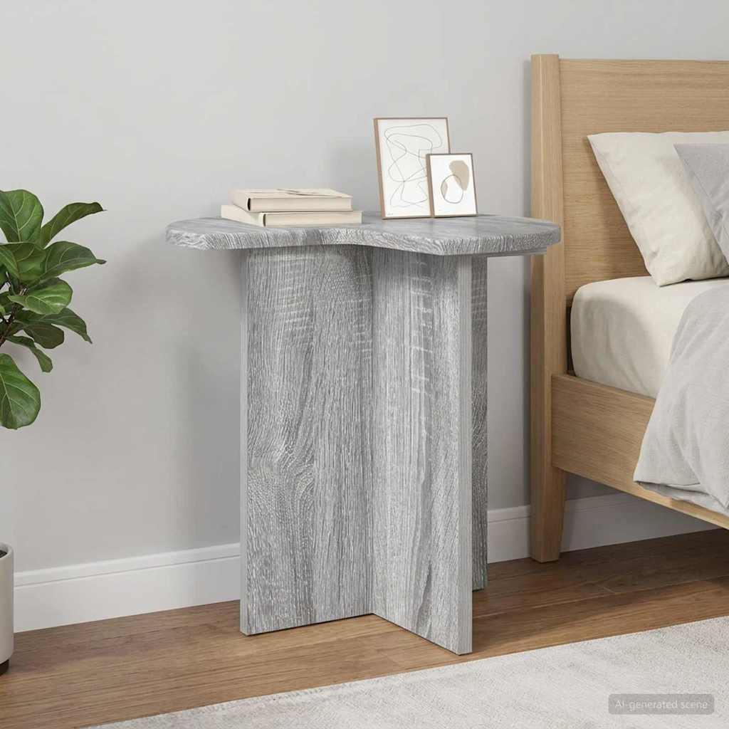 Bijzettafel met opslag Grijs sonoma Ø 39 x 38 cm Bewerkt hout – afbeelding 1