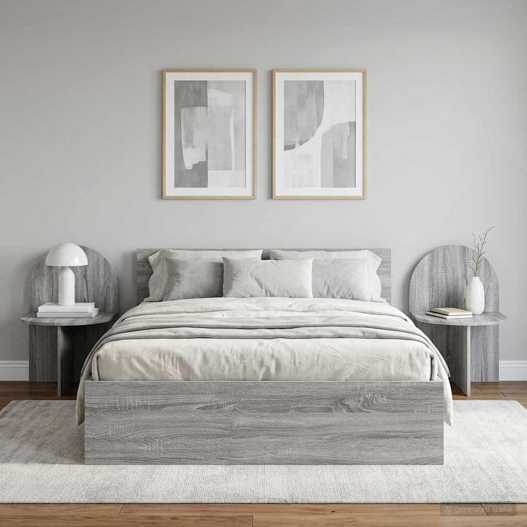 Nachtkastje 2 pcs Grijs sonoma 48 x 49 x 65 cm